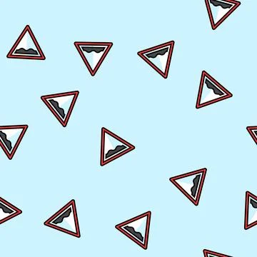 Potholes car driving obstacles vector seamless pattern Stock Illustration