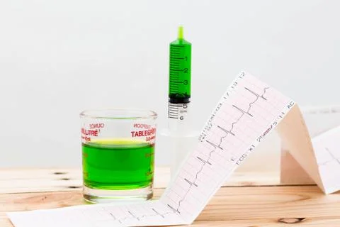 Potion and ECG 스톡 사진