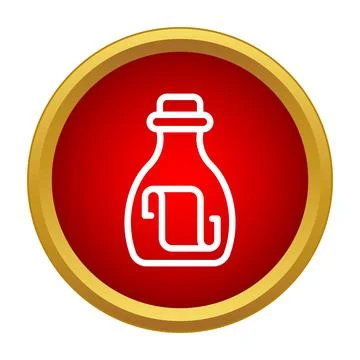 Potion bottle containing liquid with label Stock Illustration