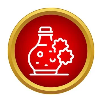 Potion bottle containing magic liquid and strange floating elements 库存插图