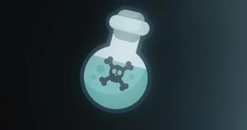 Potion bottle containing a poisonous light blue liquid Stock Footage 314503525