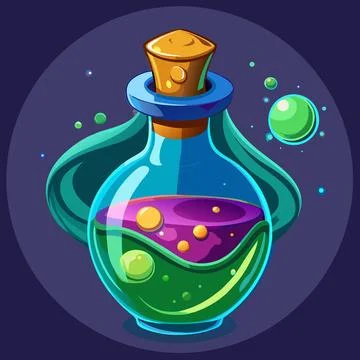 Potion Bottle with Glowing Liquid Stock-Illustration