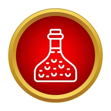 Potion bottle icon creating chemical experiment concept Stock Illustration