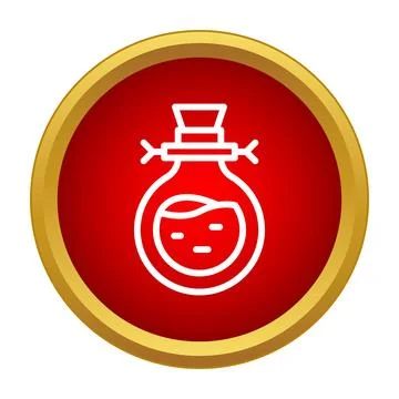 Potion bottle icon illustrating magic, chemistry, and gaming Stock Illustration