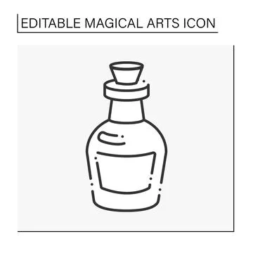 Potion bottle line icon Stock Illustration