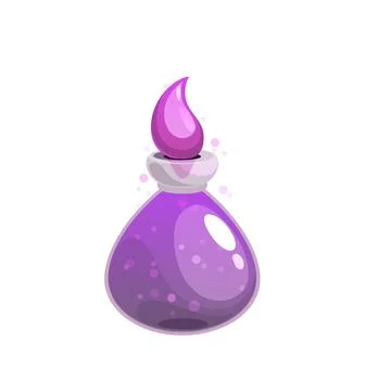 Potion bottle vector icon, purple magic elixir Stock Illustration