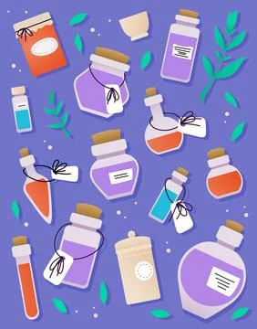 Potion Flasks Stock Illustration