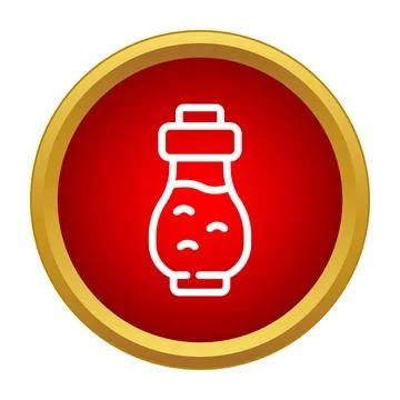 Potion icon showing liquid with bubbles inside bottle Illustrazione stock