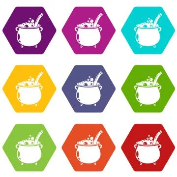 Potion icons set 9 Stock Illustration