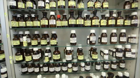 Potion ingredients tinctures Stock Footage 39804859