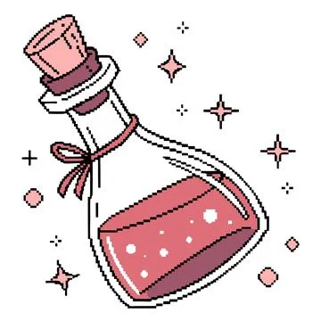 Potion of Invisibility 8-Bit Pixel Art Stock Illustration