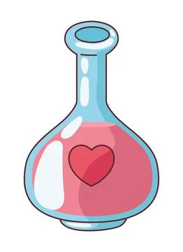 Potion love with heart Illustrazione stock