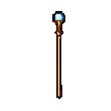 Potion magic wizard stick pixel art vector illustration Stock Illustration