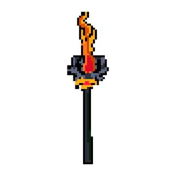 Potion magic wizard stick pixel art vector illustration Stock Illustration