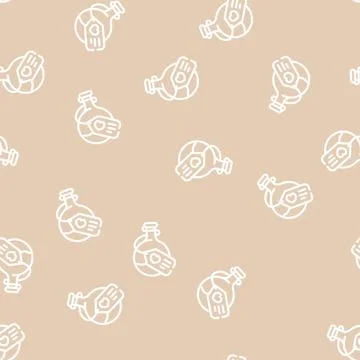 Potion magical liquid line vector seamless pattern Illustrazione stock