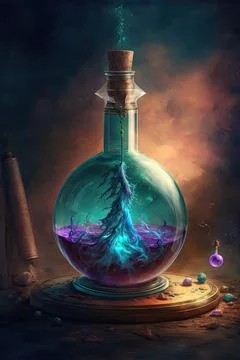 Potion of mind reading Stock Illustration