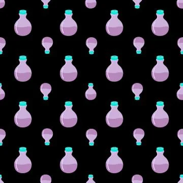 Potion pattern on a black background Stock Illustration