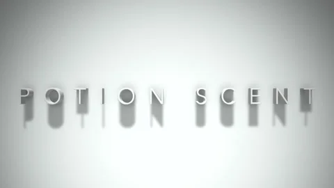 Potion scent 3D title animation white text on a white background Vídeo Stock 299425468