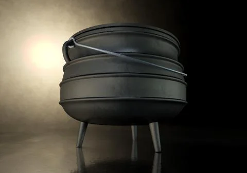 Potjiekos pot black Stock Illustration