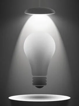Potlight illuminates the light bulb. Stock Illustration