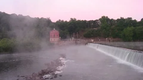 Potomac Dam 5 at Dawn Stock Footage 11198519