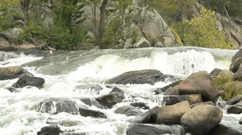 Potomac Rapids Medium in Fall Stock Footage 32220506