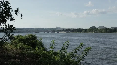The Potomac River between VA and DC Stock Footage 65264783