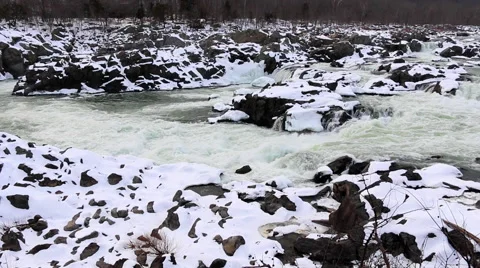 Potomac River in Winter - Great Falls National Park 01 Video stock 48040042