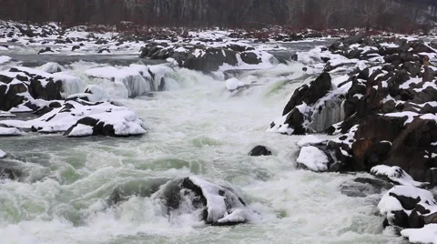 Potomac River in Winter - Great Falls National Park 04 Video stock 48040356