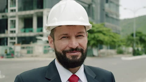 Potrait Happy Senior Engineer Planning Manufacture Work in a business suit in a Stock Footage 164424950