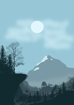 Potrait nature landscape イラスト素材