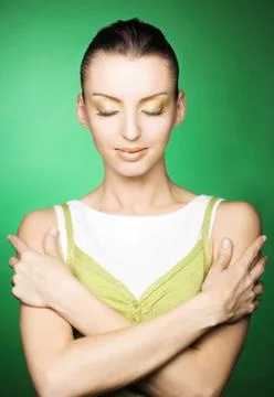 Potrait of young brunette Stock Photos