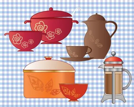 Pots and pans Stock Illustration