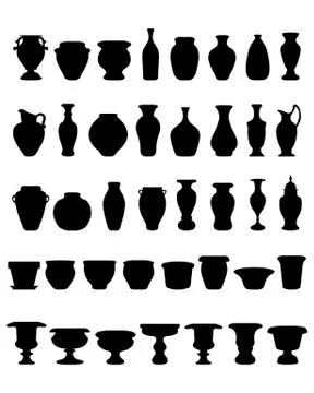 Pots and pottery Stock Illustration