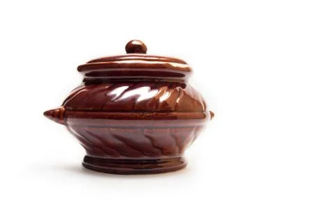 Pots for baking on white background Stock Photos