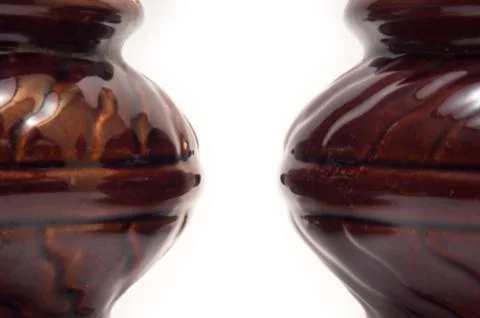 Pots for baking on white background Stock Photos