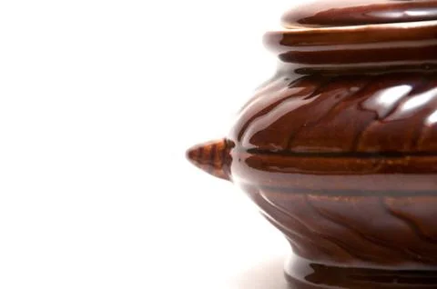 Pots for baking on white background Stock Photos