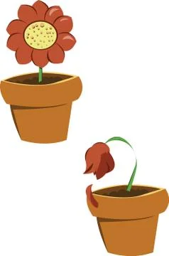 Pots of flowers Stock Illustration