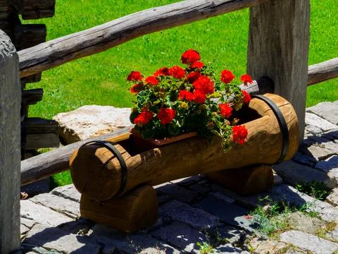 Pots of flowers Stock Photos