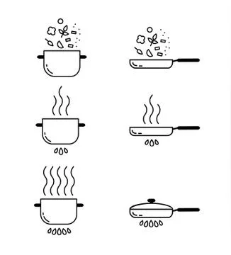 Pots isolated on white background Stock Illustration