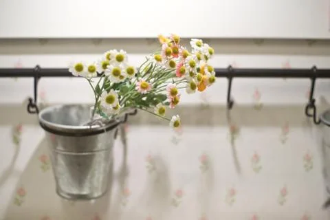 Pots in the kitchen Stock Photos