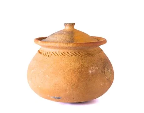 Pots made of clay for use in the kitchen. Stock Photos