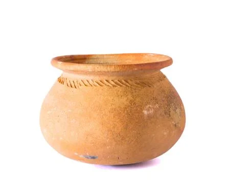 Pots made of clay for use in the kitchen. Stock Photos