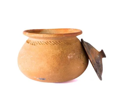 Pots made of clay for use in the kitchen. Stock Photos