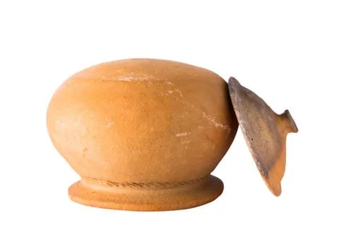 Pots made of clay for use in the kitchen. Stock Photos