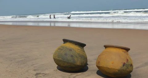 Pots at Rural area Stock Footage 279141246