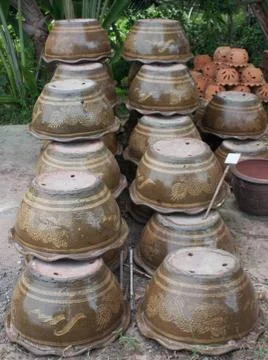 Pots upside Dragon Stock Photos