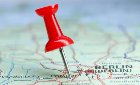 Potsdam, Germany pin on map Stock Photos