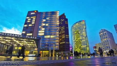 Potsdamer Platz - financial district of Berlin, Germany Stock Footage 71326764