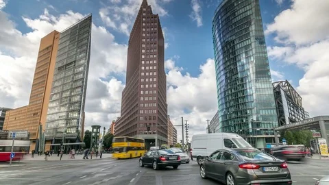 Potsdamer platz, an important square in Berlin city centre Stock Footage 85060588